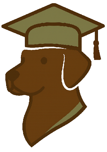 Labrador Retriever Academy icon of a Labrador wearing a graduation cap
